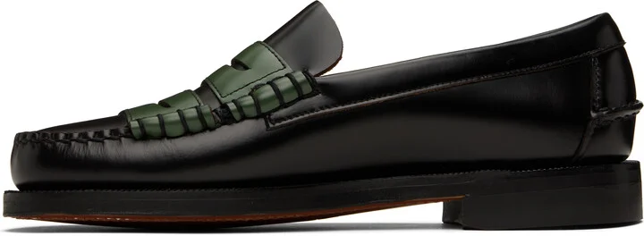 Random Identities Black & Green Sebago Edition Double Penny Dan Loafers - Image 3