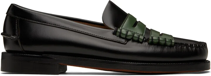 Random Identities Black & Green Sebago Edition Double Penny Dan Loafers