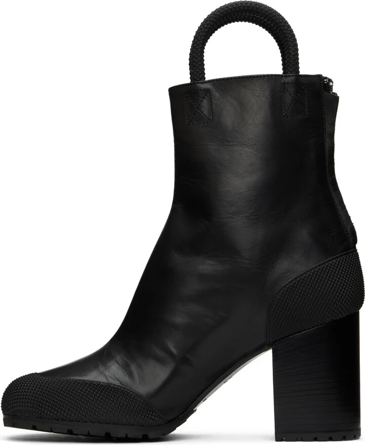 Random Identities Black Leather Worker Boots - Image 3