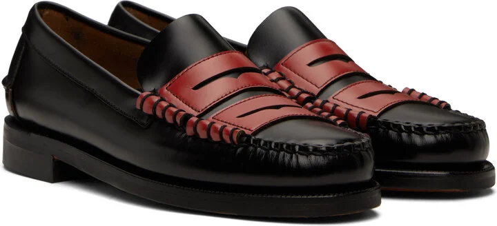 Random Identities Black & Red Sebago Edition Double Penny Dan Loafers - Image 4