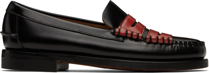 Random Identities Black & Red Sebago Edition Double Penny Dan Loafers
