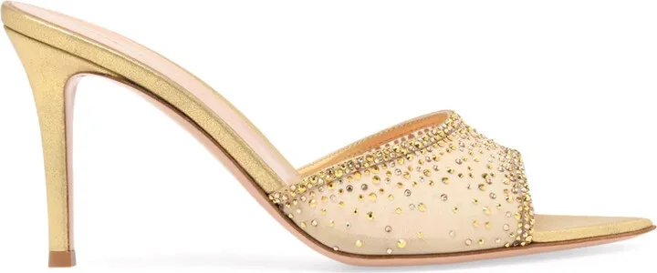 Rania 85mm crystal-embellished mules
