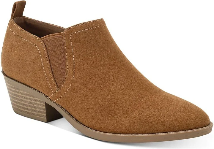 Raniaa Womens Faux Suede Ankle Block Heels