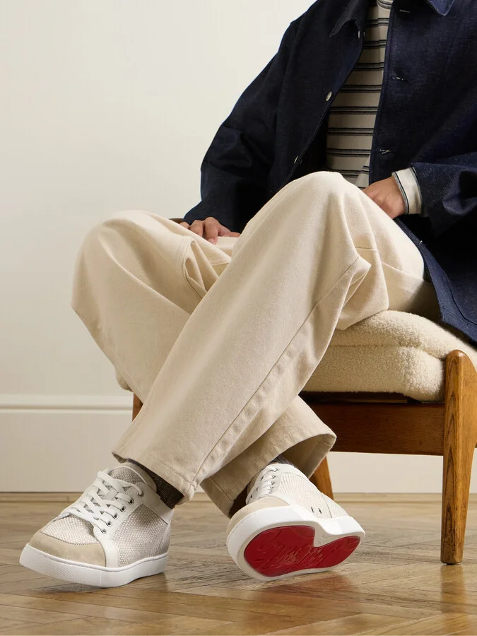 Rantulow Canvas, Snake-Effect Leather and Suede Sneakers - Image 2