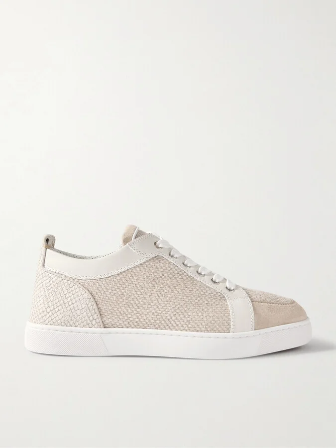 Rantulow Canvas, Snake-Effect Leather and Suede Sneakers