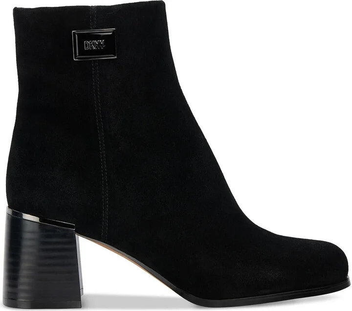 Ranya Womens Block Heel Square Toe Ankle Boots