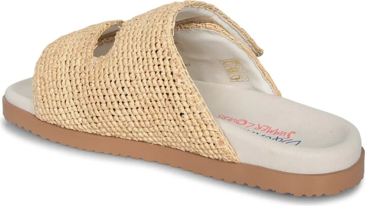 Raphia Logo Nude Slides Sandals - Image 3