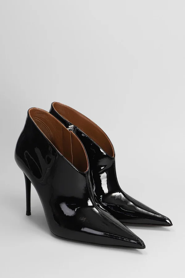 Raquel 105 High Heels Ankle Boots In Black Patent Leather - Image 2