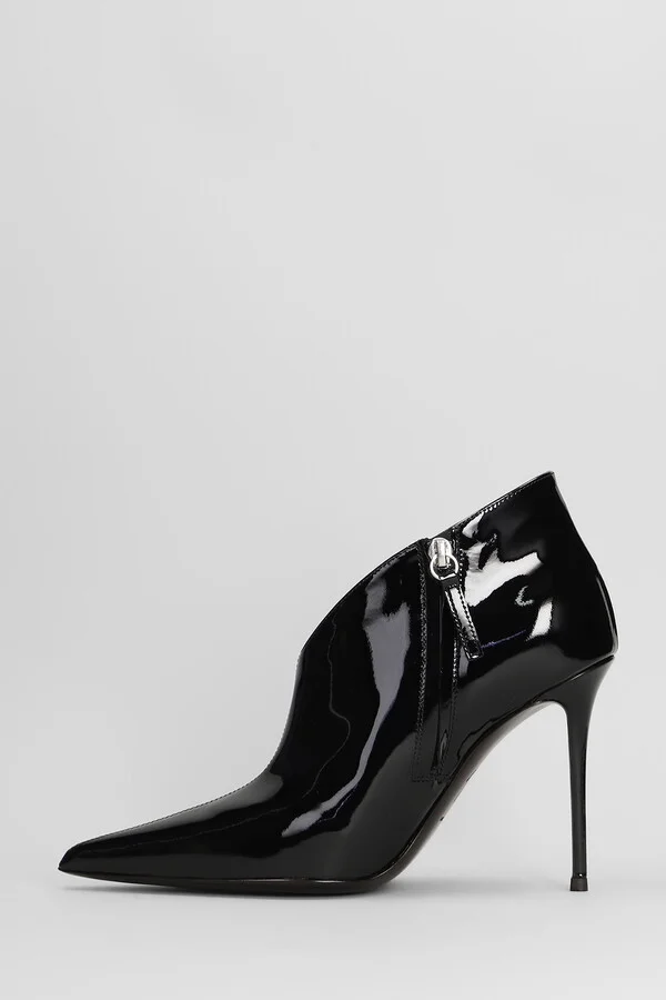 Raquel 105 High Heels Ankle Boots In Black Patent Leather - Image 3