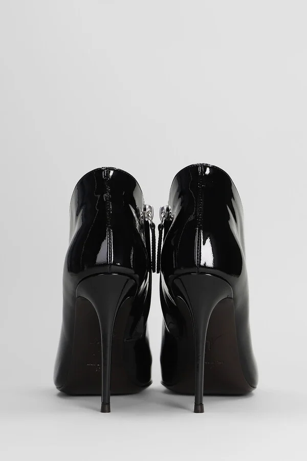 Raquel 105 High Heels Ankle Boots In Black Patent Leather - Image 4