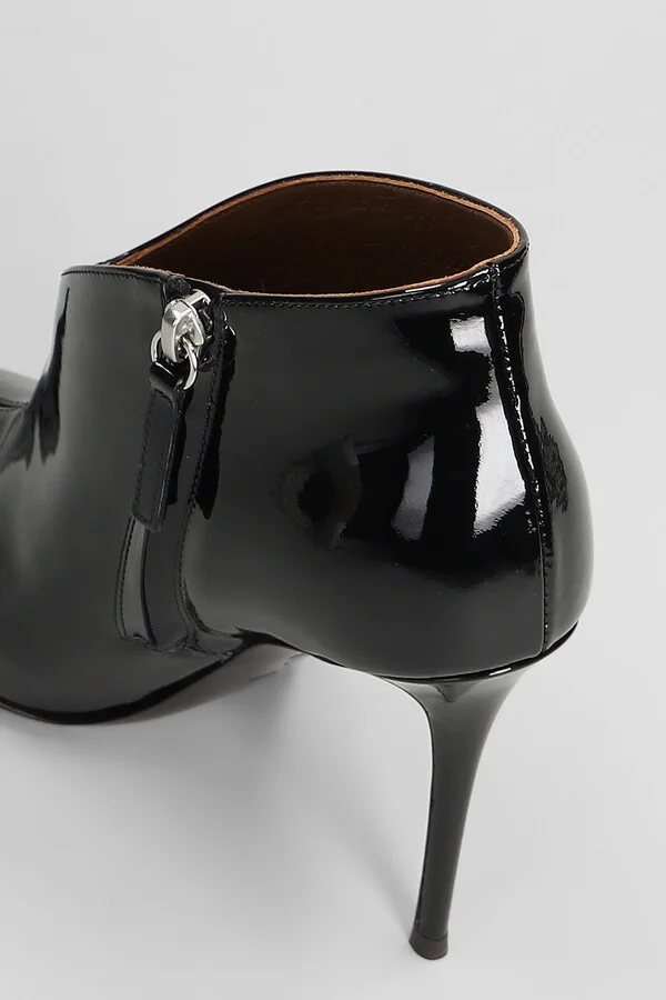 Raquel 105 High Heels Ankle Boots In Black Patent Leather - Image 5