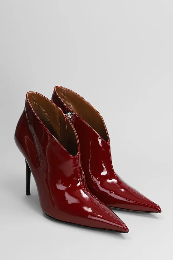 Raquel 105 High Heels Ankle Boots In Bordeaux Patent Leather - Image 2