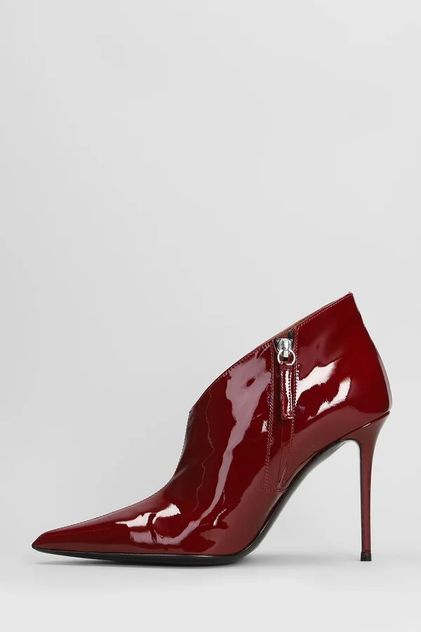 Raquel 105 High Heels Ankle Boots In Bordeaux Patent Leather - Image 3