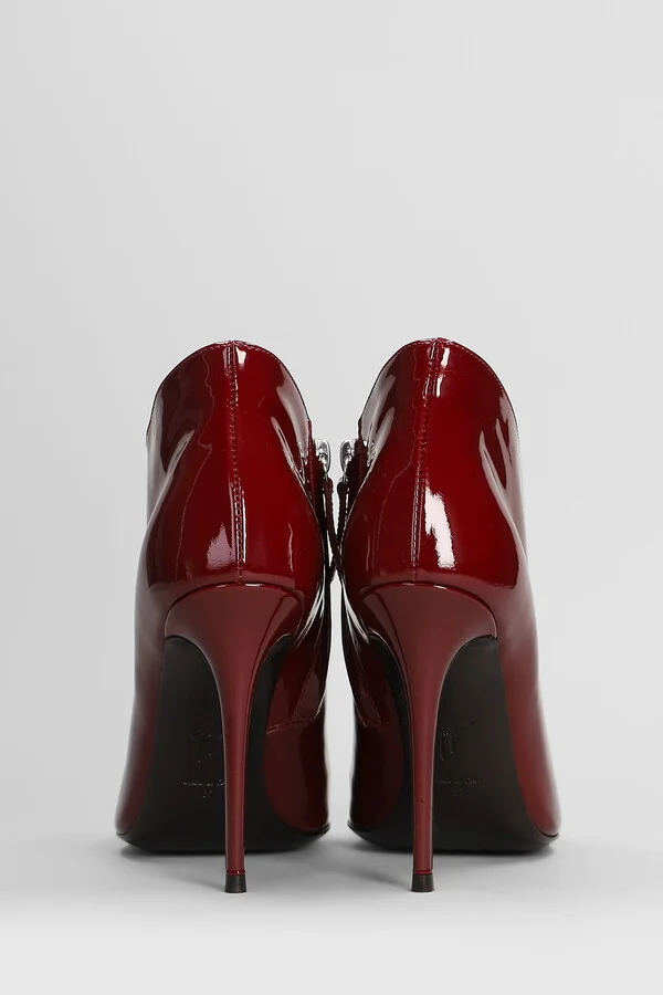Raquel 105 High Heels Ankle Boots In Bordeaux Patent Leather - Image 4