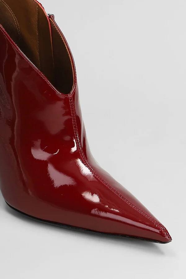 Raquel 105 High Heels Ankle Boots In Bordeaux Patent Leather - Image 5