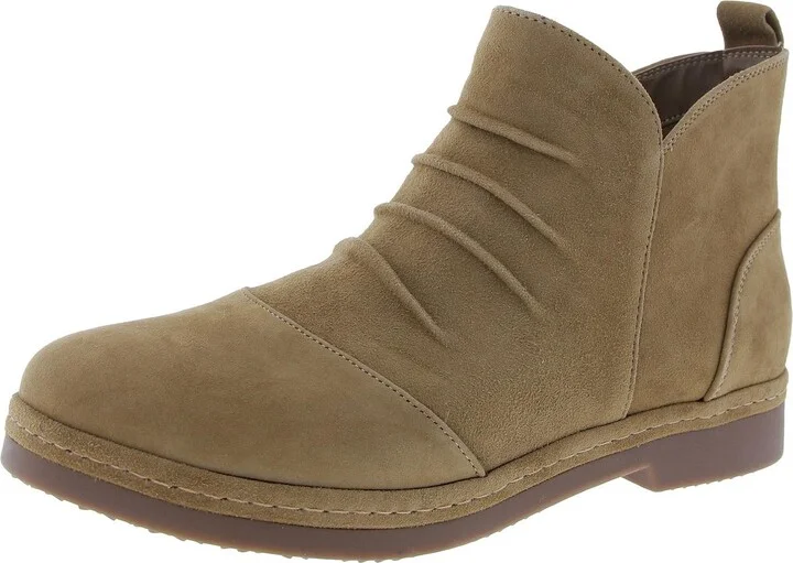 Raquel Womens Ruched Leather Booties