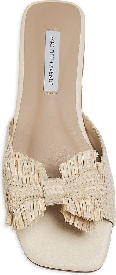 Ravello Raffia Double-Bow Slide Sandals - Image 5