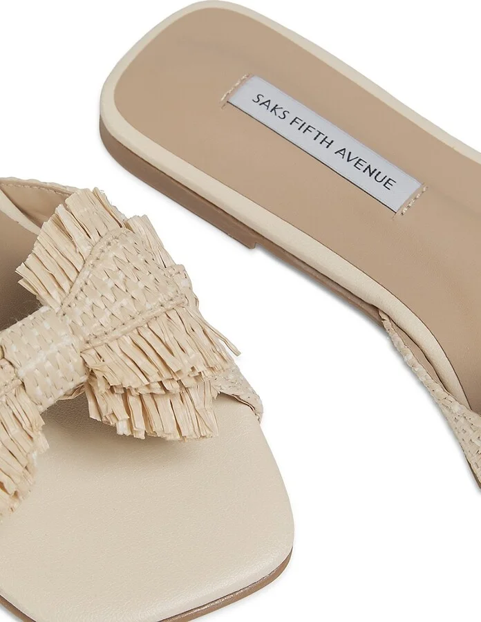 Ravello Raffia Double-Bow Slide Sandals - Image 6