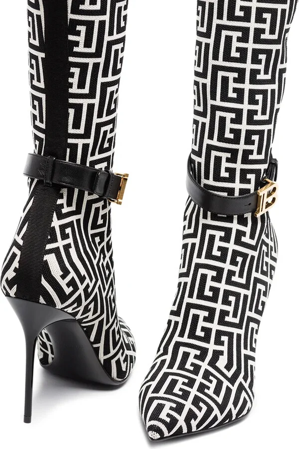 Raven monogram thigh-high boots - Image 4