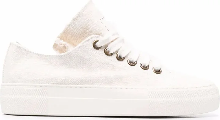 Raw-Edge Low-Top Sneakers