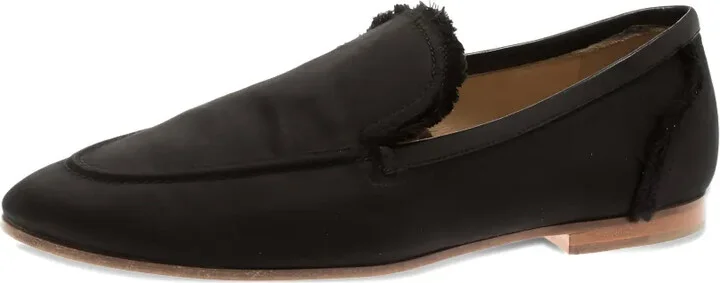 Raw-Edge Satin Loafers - Image 2