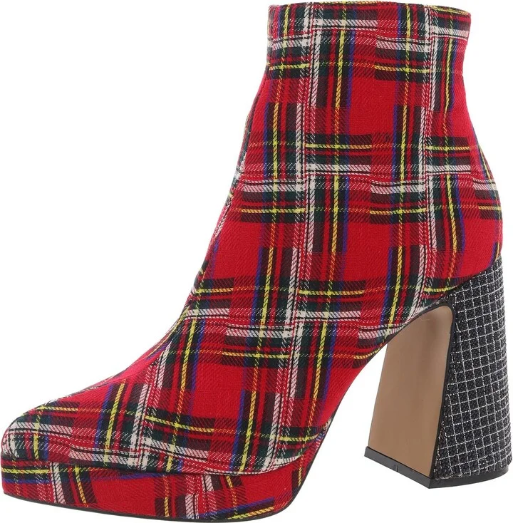 Raylan Womens Tweed Metallic Ankle Boots