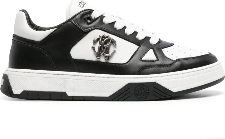 RC-plaque leather sneakers