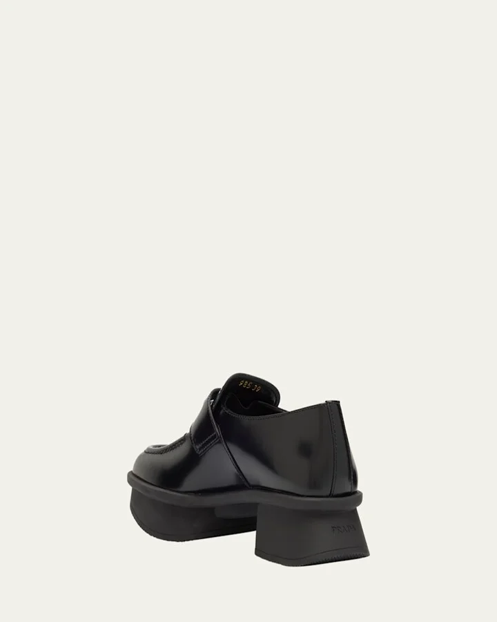 Re-Edition Brushed Leather Penny Loafers - Image 4