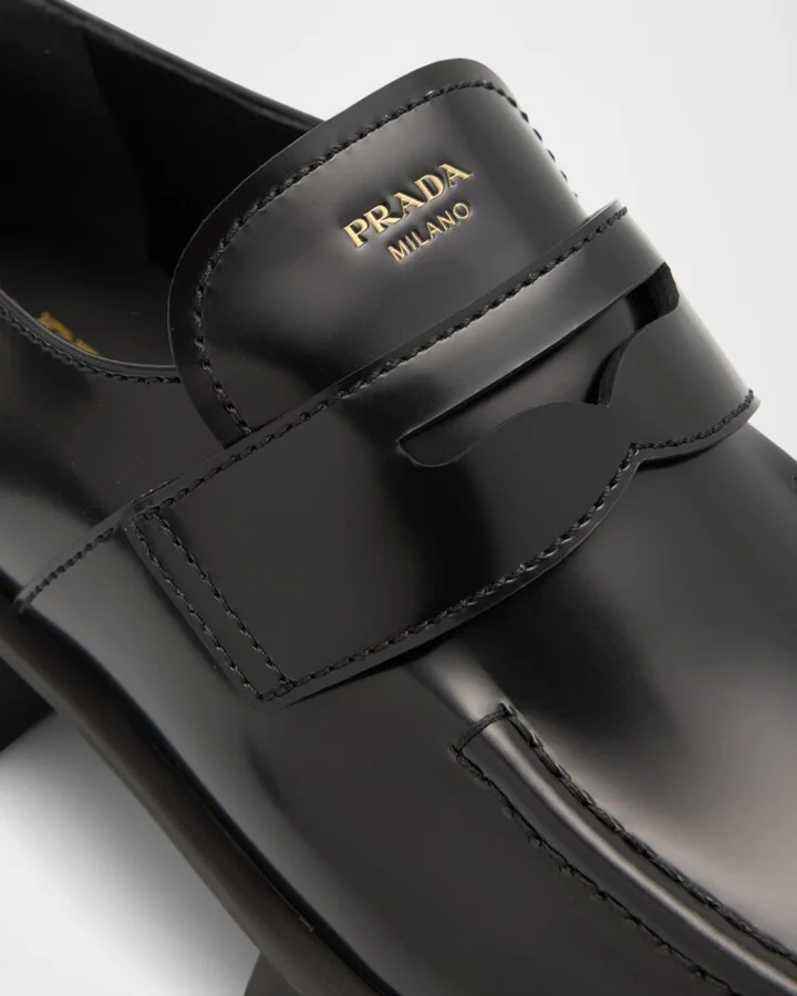 Re-Edition Brushed Leather Penny Loafers - Image 8