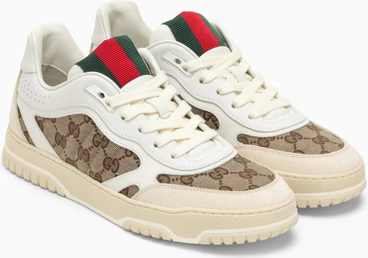 Re-web Sneaker In Ivory\/beige\/ebony Gg Fabric - Image 2