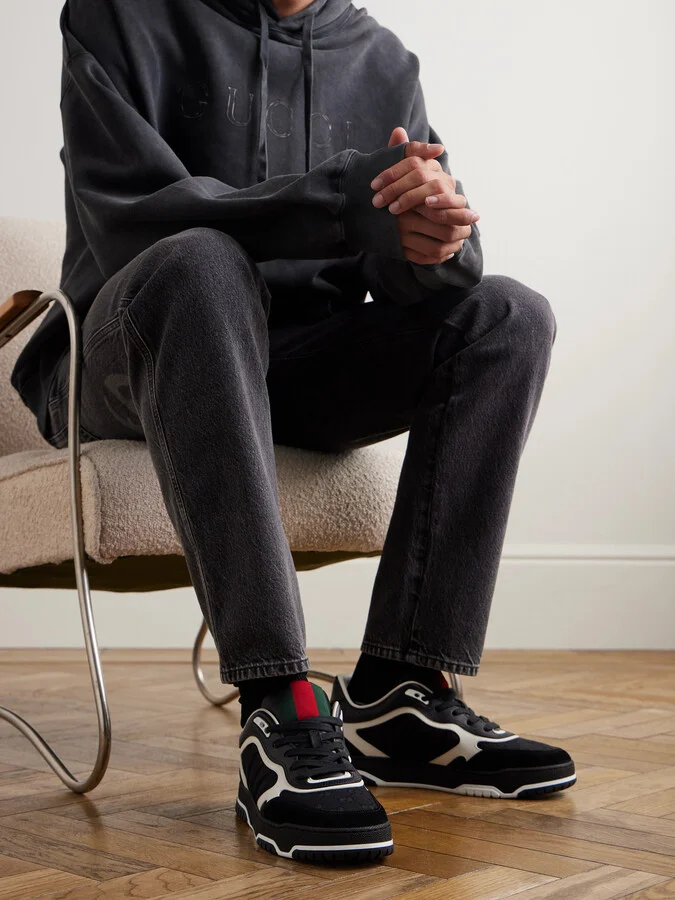 Re-Web Suede and Webbing-Trimmed Canvas and Leather Sneakers - Image 2