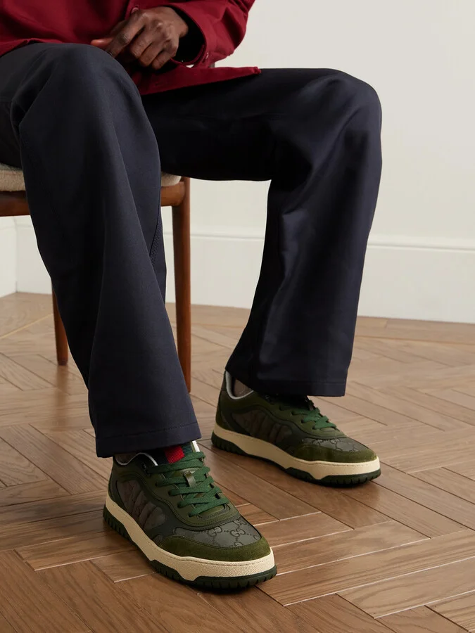 Re-Web Suede and Webbing-Trimmed Canvas and Leather Sneakers - Image 2