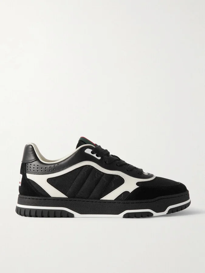 Re-Web Suede and Webbing-Trimmed Canvas and Leather Sneakers