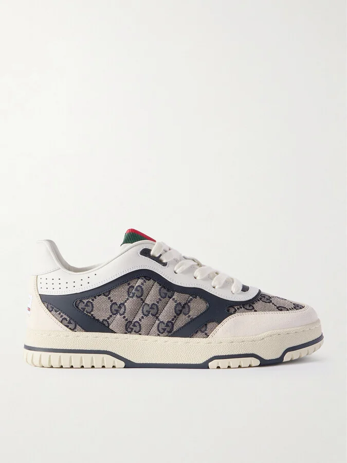 Re-Web Suede and Webbing-Trimmed Canvas and Leather Sneakers