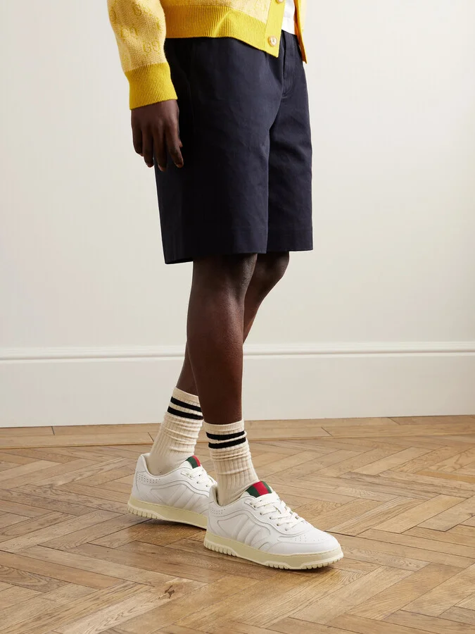 Re-Web Webbing-Trimmed Leather Sneakers - Image 2