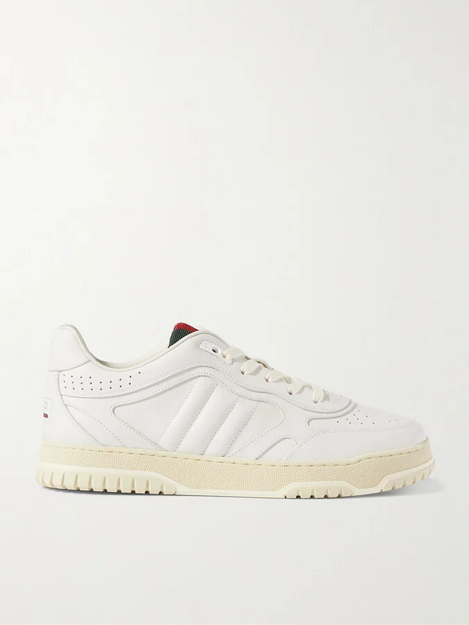 Re-Web Webbing-Trimmed Leather Sneakers