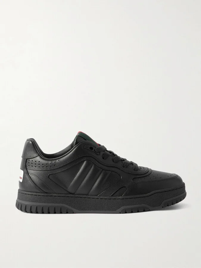 Re-Web Webbing-Trimmed Leather Sneakers
