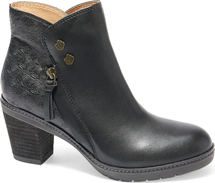 Rea Floral Embossed Leather Bootie