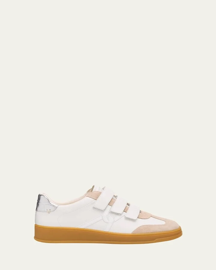 Reagan Mixed Leather Triple-Grip Sneakers