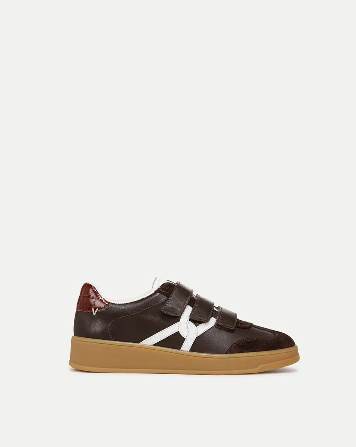 Reagan Velcro Sneaker Espresso White