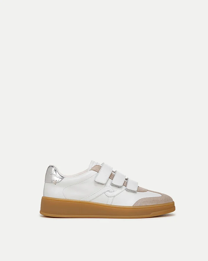 Reagan Velcro Sneaker White Silver