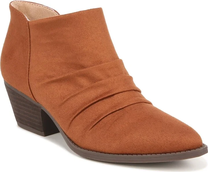 Reba Womens Faux Suede Ruched Booties