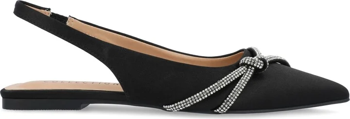 Rebbel Pavé Crystal Knot Slingback Flat - Image 4