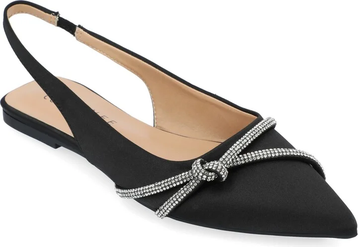 Rebbel Pavé Crystal Knot Slingback Flat