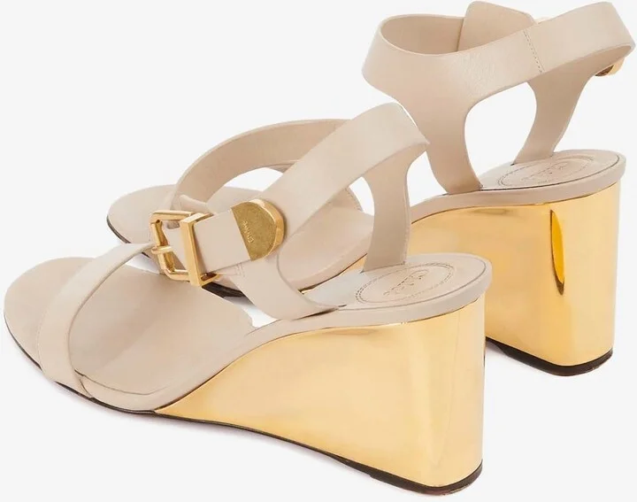 Rebecca 70 Leather Wedge Sandals - Image 2