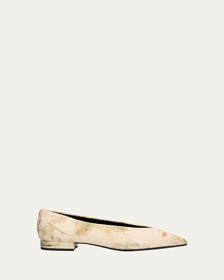 Rebecca Linen Ballerina Flats