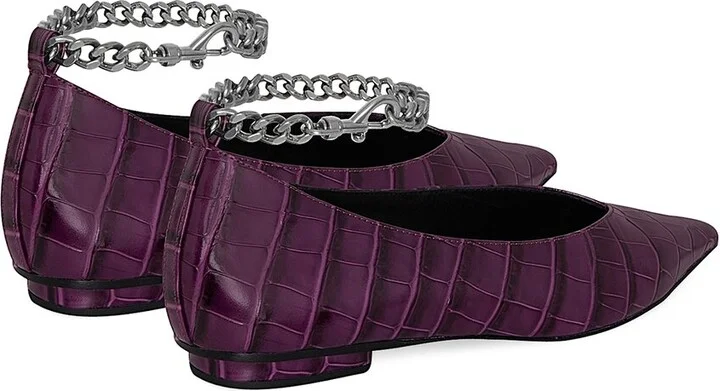 Rebecca Minkoff Chain Ankle Leather Ballet Flat - Image 2