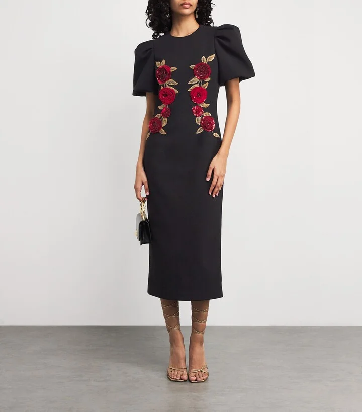 Rebecca Vallance Appliqué Rosetta Midi Dress - Image 2