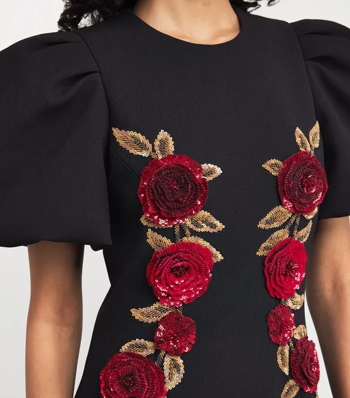 Rebecca Vallance Appliqué Rosetta Midi Dress - Image 5