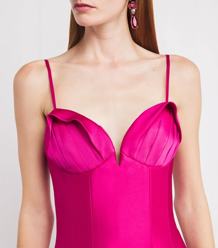 Rebecca Vallance Satin Saskia Midi Dress - Image 4